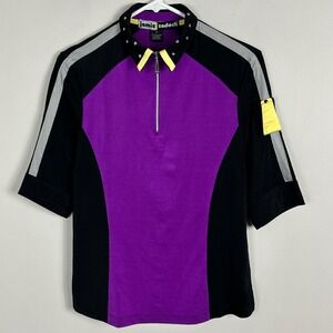 Jamie‎ Sadock Purple Short Sleeve Quarter Zip Golf Top Womens Sz Small 32138 Tee